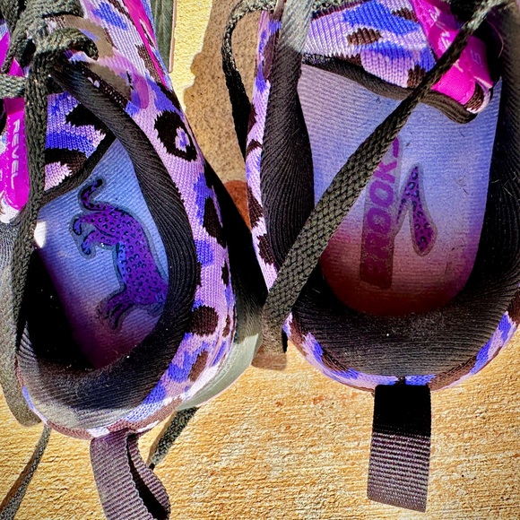 Brooks Women's Purple Leopard Print Revel Athletic Shoes - Picture 3 of 9
